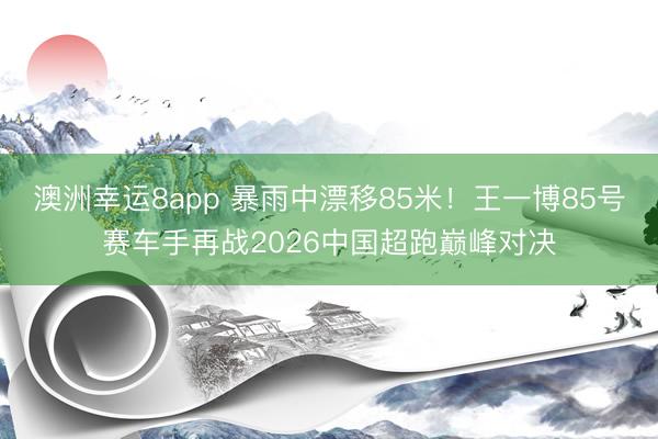 澳洲幸运8app 暴雨中漂移85米！王一博85号赛车手再战2026中国超跑巅峰对决